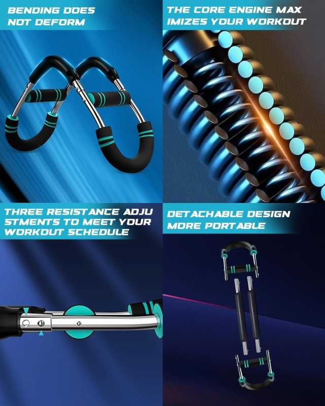 Rycid Saker Twister Arm Trainer, 40 - 100lb Adjustable Power Twister Bar, Chest Shoulder Arm Workout Equipment, Portable Forearm Strengthener, Detachable Upper Body Fitness Machine for Home & Gym‎Rycid