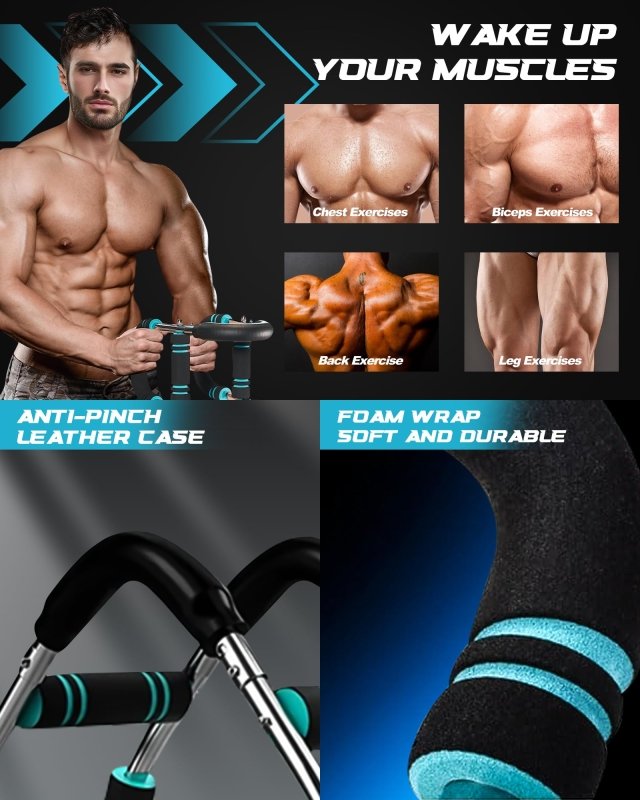 Rycid Saker Twister Arm Trainer, 40 - 100lb Adjustable Power Twister Bar, Chest Shoulder Arm Workout Equipment, Portable Forearm Strengthener, Detachable Upper Body Fitness Machine for Home & Gym‎Rycid