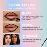 Sacheu Lip Liner Stay - N - Peel Off Lip Stain. Long Lasting Matte Lip Tattoo, Transfer Proof Lipstain Infused with Hyaluronic Acid & Vitamin E, for All Skin Types. Vegan and Cruelty - Free, nOOHdeSacheu