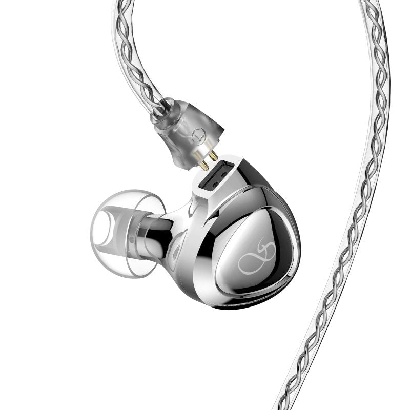 Shanling SONO Wired Earphone Triple - Driver Hybrid Earphones Affordable Hi - Fi Sound Two Dynamic Drivers Coaxial Design with Interchangeable Cable Sivler Affortable set for travellingVisit the Shanling Store