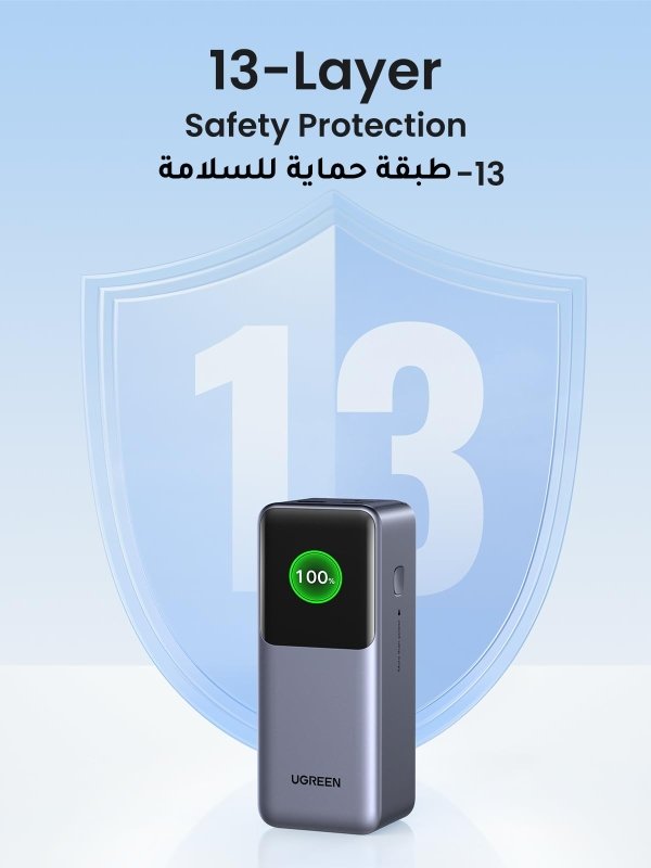 UGREEN Nexode Power Bank 20000mAh 130W PD Fast Charging, 2 USB - C and 1 USB - A Portable Charger, Smart Digital Display Battery Pack for MacBook, iPad Pro, iPhone 16 Series, Galaxy S25U, etcVisit the UGREEN Store