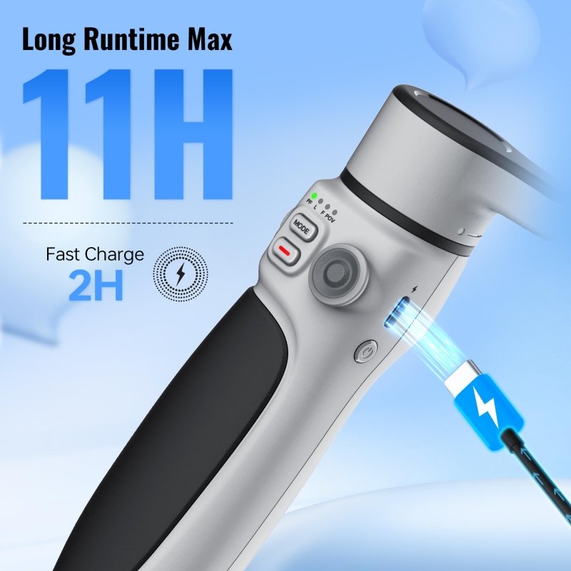 ZHIYUN CINEPEER CQ5 Combo 3 - Axis Stabilizer for iPhone, Android Smartphones with AI Face Tracking, Fill Light, Compact & Portable, 11 - Hour BatteryZHIYUN