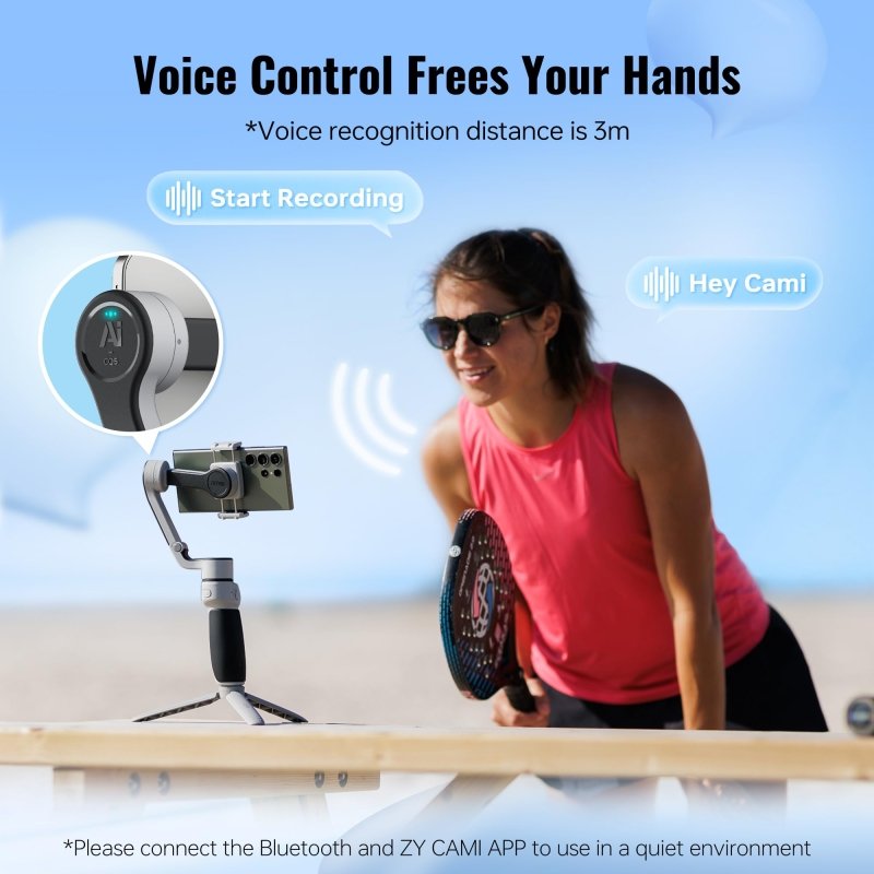 ZHIYUN CINEPEER CQ5 Combo 3 - Axis Stabilizer for iPhone, Android Smartphones with AI Face Tracking, Fill Light, Compact & Portable, 11 - Hour BatteryZHIYUN