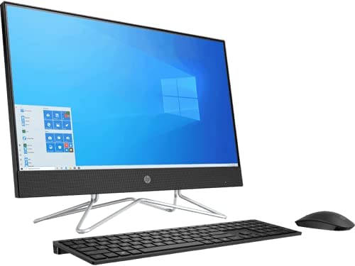 HP AlO 11th Gen Intel Core i3 23.8 inches FHD All-in-One Personal Desktop (8GB/1TB HDD/M.2 Slot/Windows 10 Home/MS Office 2019/Wireless Keyboard & Mouse/Jet Black), 24-df1668in