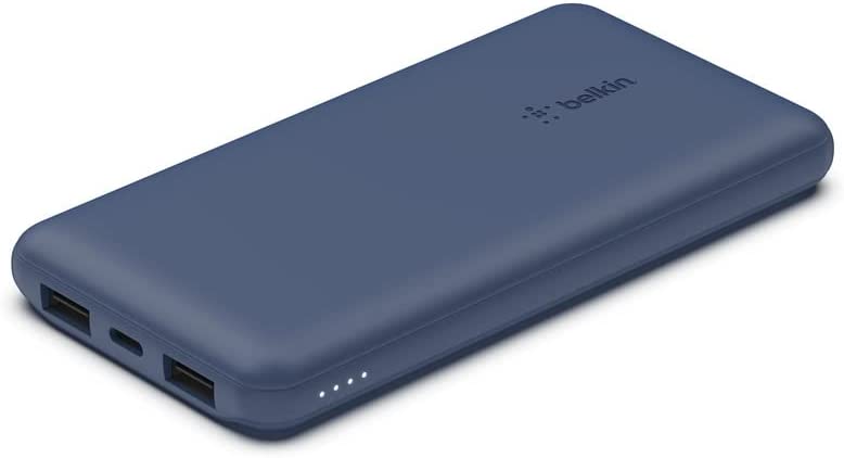 Belkin USB C Portable Power Bank (10000 mAh with 1 Port and 2 A Ports for up to 15W Charging iPhone, Android, AirPods, iPad, More) – Blue