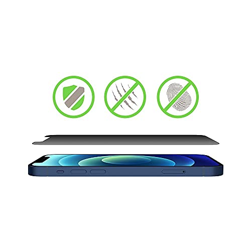 Belkin Privacy Tempered Glass for iPhone 12/12 Pro Screen Protector with Easy Application Tray