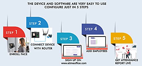 Time Office Face Attendance Device with Cloud Attendance Software(Black) (Face, Fingerprint, LAN)