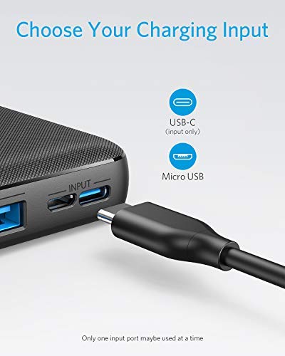 Anker Power Bank, PowerCore Essential 20000mAh Portable Charger with PowerIQ Technology and USB-C (Input Only), High-Capacity External Battery Pack Compatible with iPhone, Samsung, iPad, and More.