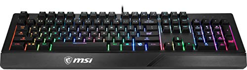 MSI Vigor GK20 US Backlit RGB Wired Dedicated Hotkeys Anti-Ghosting Water Resistant Gaming Keyboard Black