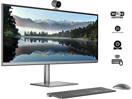 HP 2022 Newest Envy All-in-One Desktop, 34" WUHD Display, Intel Core i7-11700, GeForce RTX 3060, 16GB RAM, 1TB SSD, Wi-Fi 6, HDMI, Thunderbolt 4, RJ-45, Webcam, Wireless KB&Mouse, Windows 11 Home