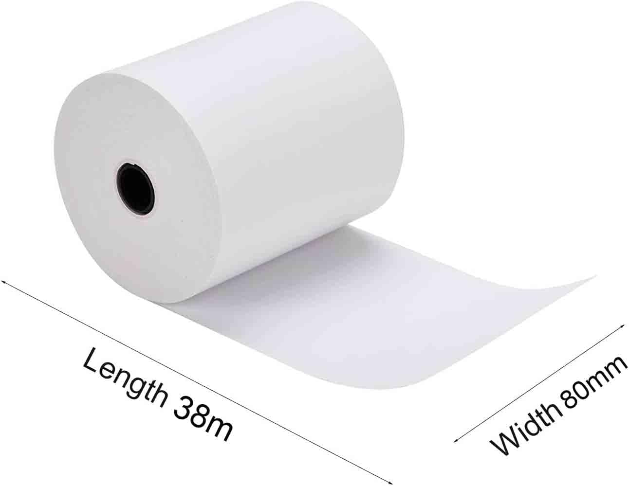 POS Register Receipt Thermal Paper, BEONE 80mm 70g Paper, 38Meter Length, Premium Cash Register for Bank Queues, Hospitals, Hotels, Restaurants, Supermarkets, Convenience Stores (50Rolls/Pack)