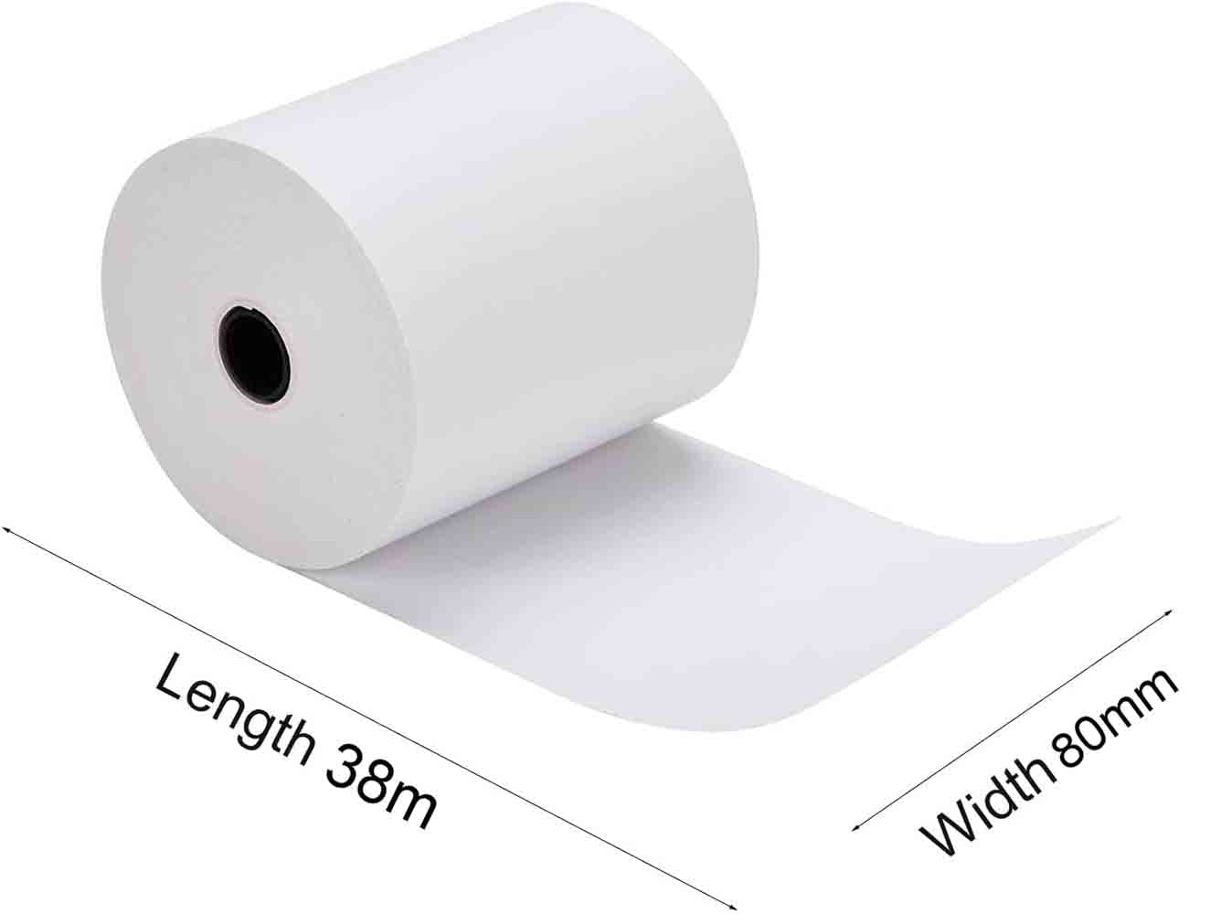 POS Register Receipt Thermal Paper, BEONE 80mm 70g Paper, 38Meter Length, Premium Cash Register for Bank Queues, Hospitals, Hotels, Restaurants, Supermarkets, Convenience Stores (50Rolls/Pack)