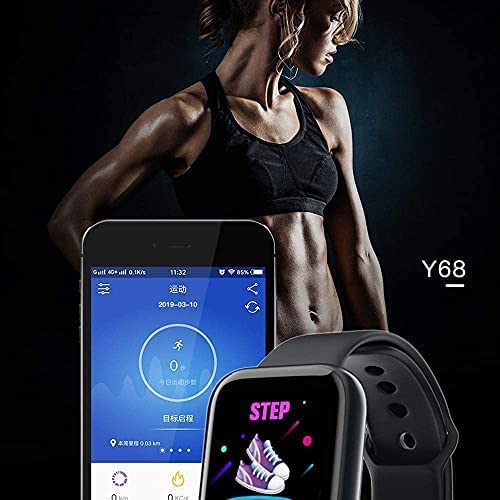 Men's Y68 Sport Fitness Tracker Smartwatch (Black)