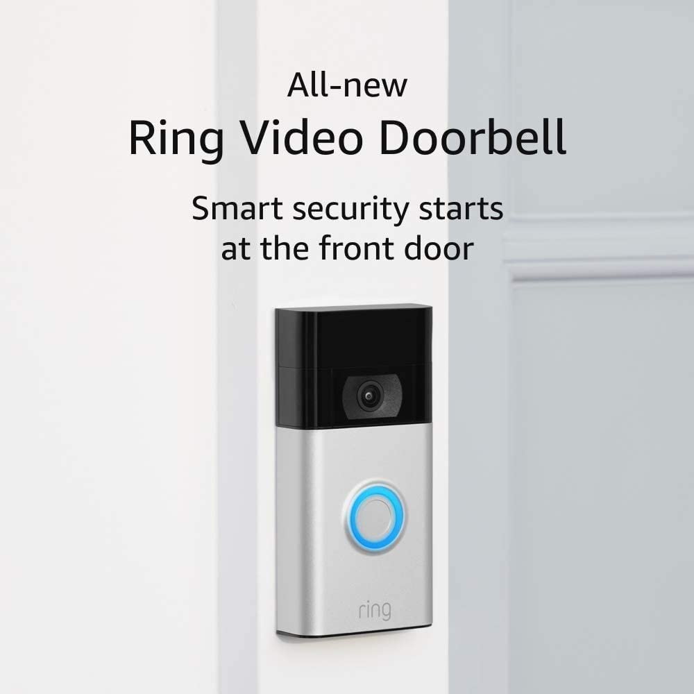 Ring Video Doorbell (2nd Gen) by Amazon - rechargeable battery powered, Wi-Fi doorbell security camera with Two-Way talk, full HD video, motion detection, night vision