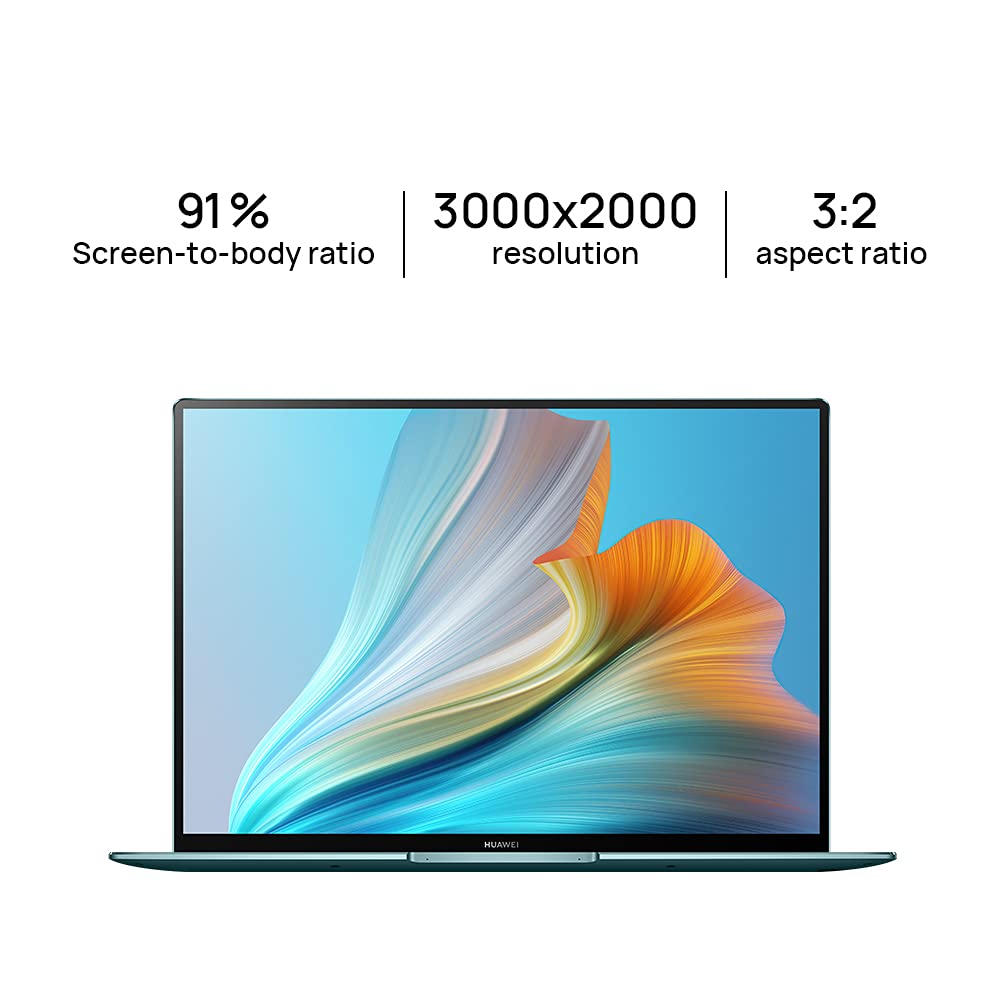 Huawei Matebook X Pro 2021 Laptop, Win 10 Home, 3K Fullview Touchscreen Display,Metallic Body, 11Th Gen Intel I7 Processor, 16Gb +1Tb, Emerald Green