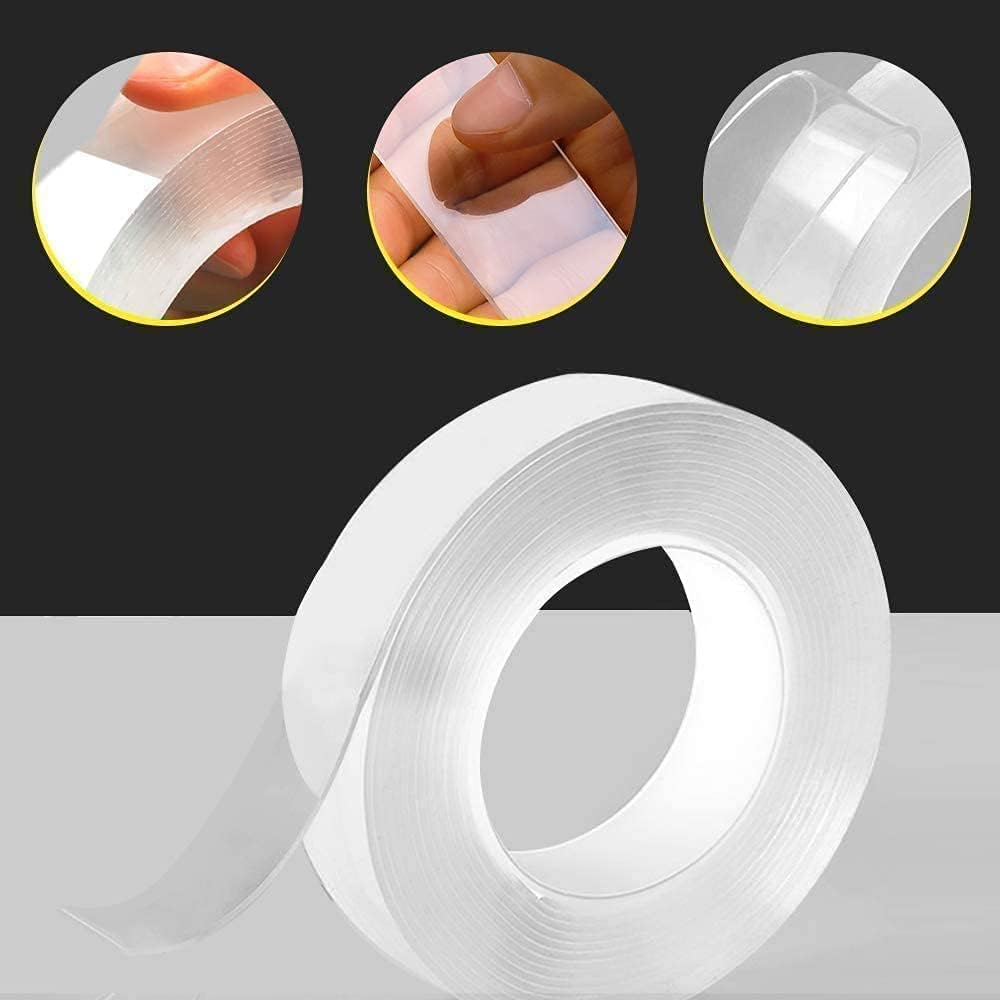 SHOWAY Torix 3 Meter Magic Improvement Double Sided Tape Mounting Transparent Trace Less Acrylic REUse Washable Waterproof Adhesive Tape 3M