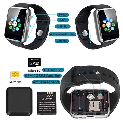 A1 Bluetooth Smart Watch Sport Pedometer With SIM Camera Smartwatch for Android (black)