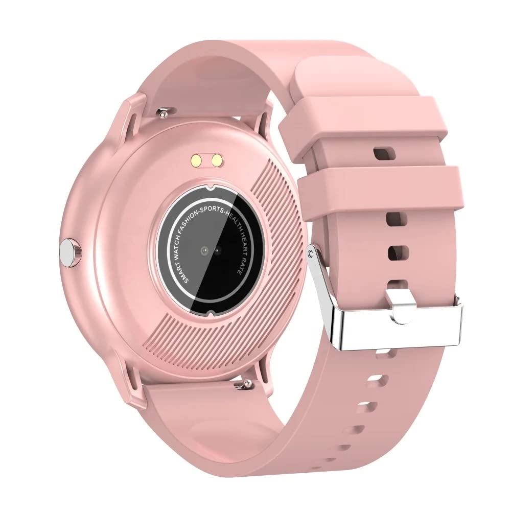 Sylish Smart Watch Band Bracelet for Ladies Girls Women Kids Teens Men Boys with Blood Pressure Monitor Fitness Tracker Call and Message Notification - Circular Dial (Pink)