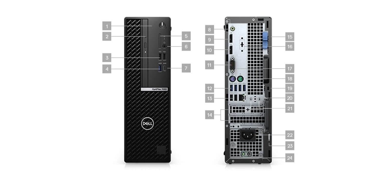 Dell 2020 OptiPlex 7080 MT Desktop - Intel Core i5 10th Gen - i5-10500 - Six Core 4.5Ghz - 512GB SSD - 16GB RAM - Windows 10 Pro