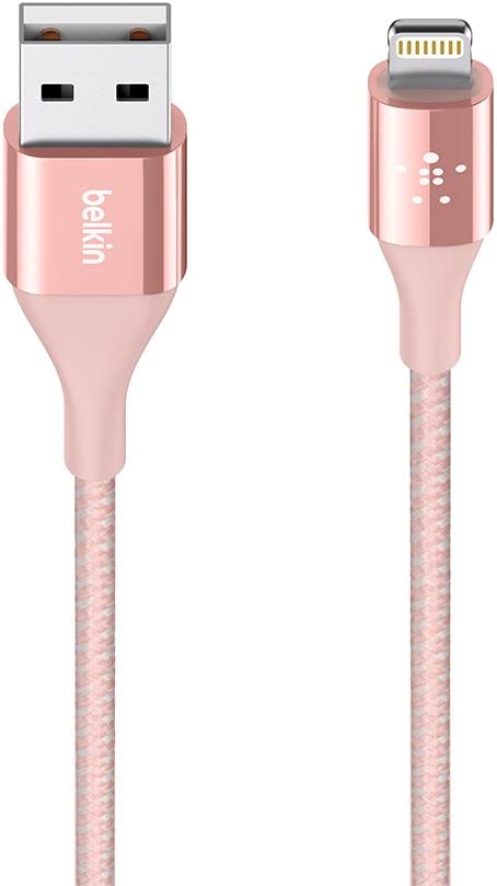 Belkin 0.1 M Mixit Metallic Lightning To Usb Cable - Rosel Gold - Apple MFi Certified iPhone Charger - Ultra Durable Charging Cable- F8J207Bt04