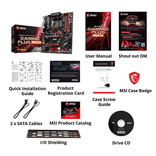 MSI B450 Gaming Plus MAXATX Gaming Motherboard Socket AM4 DDR4