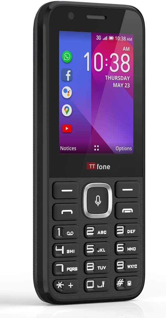 TTfone TT240 Simple Easy to use Whatsapp Mobile Phone - 3G KaiOS - with Google Voice Assistant, Black