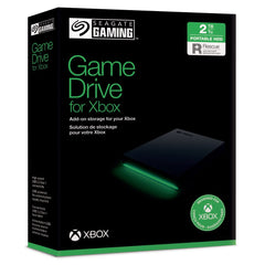 Seagate Game Drive for Xbox, 2TB, External Hard Drive Portable, USB 3.2 Gen 1, Black with built-in green LED bar, Xbox Certified, 2 year Rescue Services (STKX2000400)