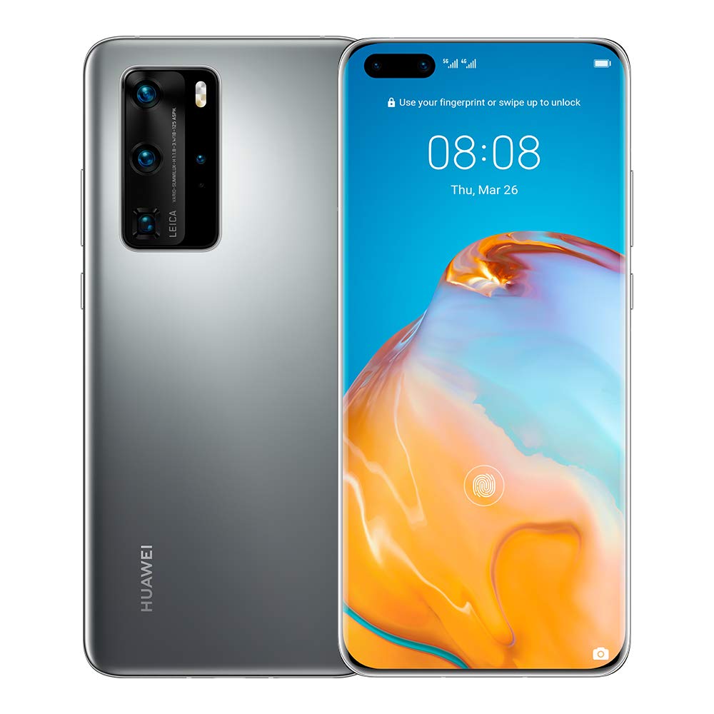 Huawei P40 Pro Smartphone 5G,Dual SIM,256 GB ROM,8GB RAM,50MP,4200 mAh,6.58" Display -Silver Frost