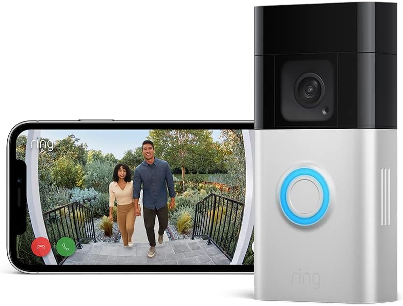 Introducing Ring Battery Video Doorbell Plus by Amazon | Wireless Video Doorbell Camera with 1536p HD Video, Head-To-Toe View, Colour Night Vision, Wifi, DIY | 30-day free trial of Ring Protect