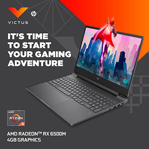 HP Victus Gaming Laptop AMD Ryzen 5 5600H 15.6 inch(39.6 cm) FHD IPS Gaming Laptop (8GB RAM/512GB SSD/AMD Radeon RX 6500M Graphics(4GB GDDR6)/144Hz/9ms Response time/Backlit KB/B&O/Win 11),15-fb0777AX