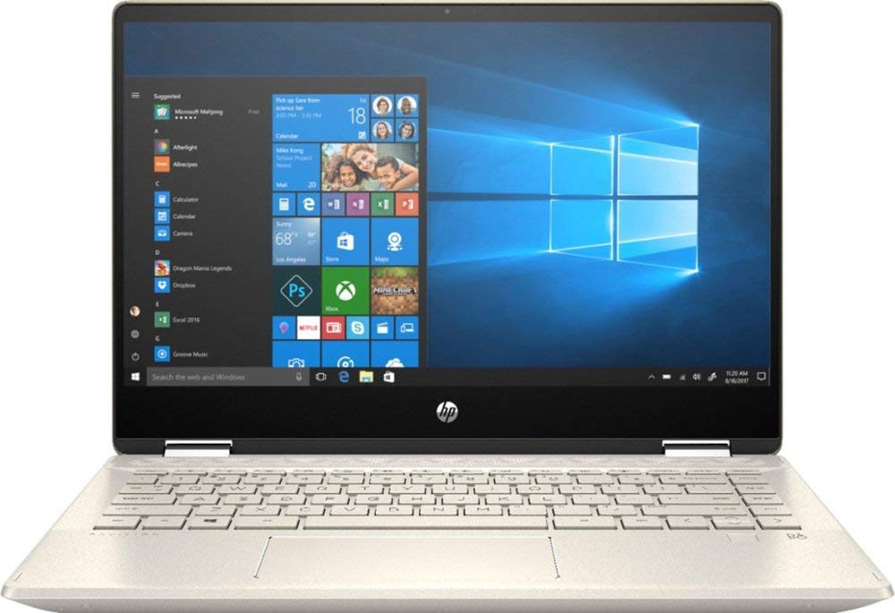 HP Pavilion x360, 14" FHD IPS Touchscreen 2 in 1 Laptop, Intel 4-Core i5-8265U (>i5-8250U), 8GB RAM, 256GB PCIe SSD, 1TB HDD, WiFi BT 4.2 Backlit Keyboard Fingerprint Reader USB-C HDMI Win 10