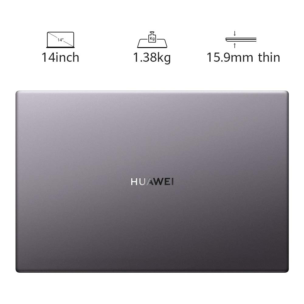 HUAWEI MateBook D14 Laptop, 14 inch Fullview Ultrabook, Intel Core i5 processor, 8GB RAM 512GB SSD, Win 10, Multi-screen Collaboration, Fingerprint Reader, Space Gray