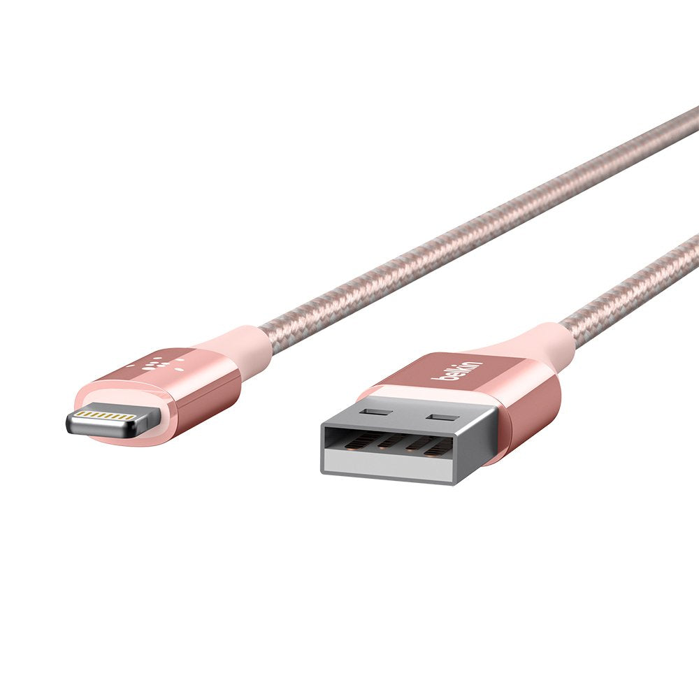 Belkin 0.1 M Mixit Metallic Lightning To Usb Cable - Rosel Gold - Apple MFi Certified iPhone Charger - Ultra Durable Charging Cable- F8J207Bt04