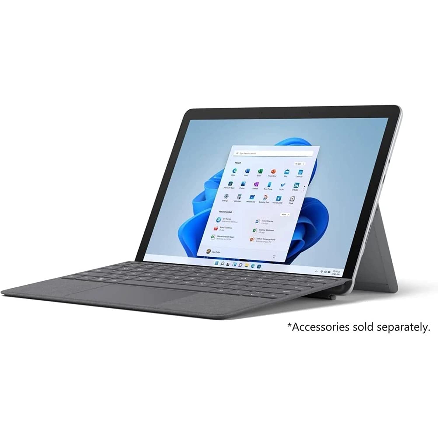 Microsoft Surface GO 3 10.5"PixelSense Display Intel Pentium Gold 6500Y 8GB RAM 128GB eMMC Windows 11 Home in S Mode Platinum Color 8VA 00005 Device Only without Keyboard, Silver