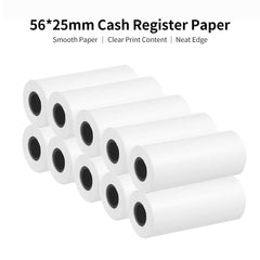 Pepisky Thermal Cash Register Paper 56 * 25mm Thermal Printing Receipt Paper for Supermarket Restaurant POS Machine 10 Rolls