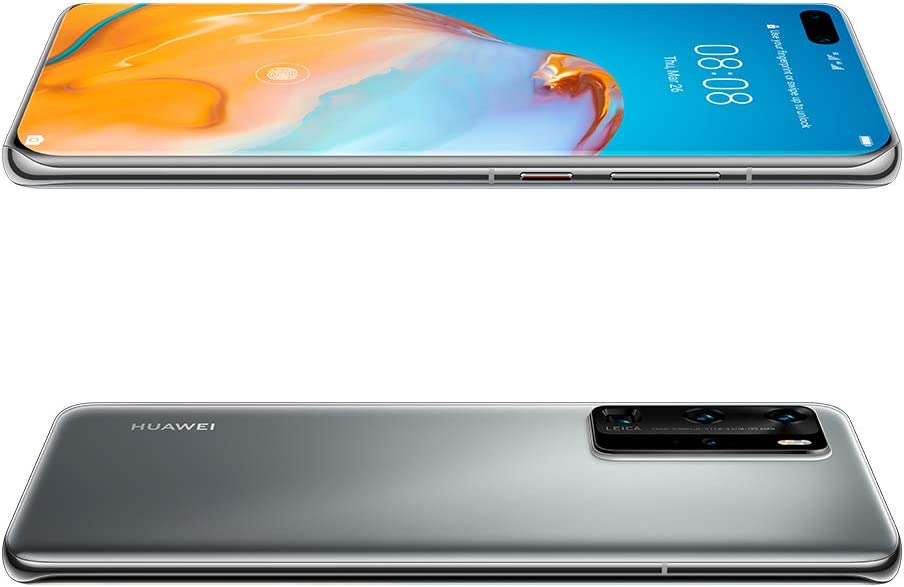 Huawei P40 Pro Smartphone 5G,Dual SIM,256 GB ROM,8GB RAM,50MP,4200 mAh,6.58" Display -Silver Frost