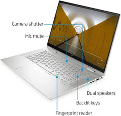 2022 HP Envy X360 2-in-1 15.6" FHD Touchscreen Laptop Computer, Intel Core i7-1165G7, 32GB RAM, 1TB PCIe SSD, Backlit Keyboard, Iris Xe Graphics, B&O Audio, Windows 11, Silver, 32GB USB Card