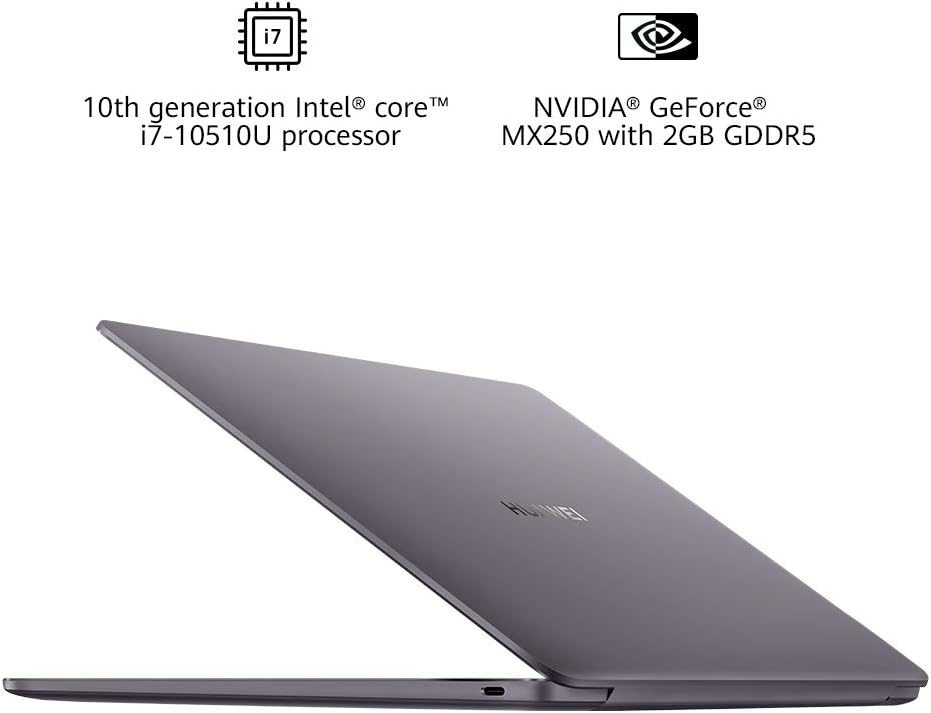 HUAWEI MateBook 13 2020 - Ultra Laptop with 2K FullView Multi-touch Screen - 10th Gen Intel Core i7-10510U, 16GB RAM, 512GB SSD, NVIDIA GeForce MX250, Windows 10 Home, Space Grey