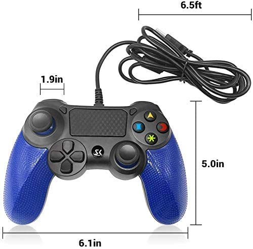 Wired Double Vibration Shock Gaming joystick PS4 Wired Controller Remote for PlayStation 4/PC/PS4 Pro/ PS4 Slim Cable Length 6.5ft