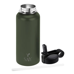 SAIY 32 oz Insulated Stainless Steel Water Bottle | 24H Cold, 12H Hot | Leakproof, Eco-Friendly | Perfect for Fitness, Outdoor Activities | BPA-Free Vacuum Water Bottle For Hot & Cold Drinks (Green)