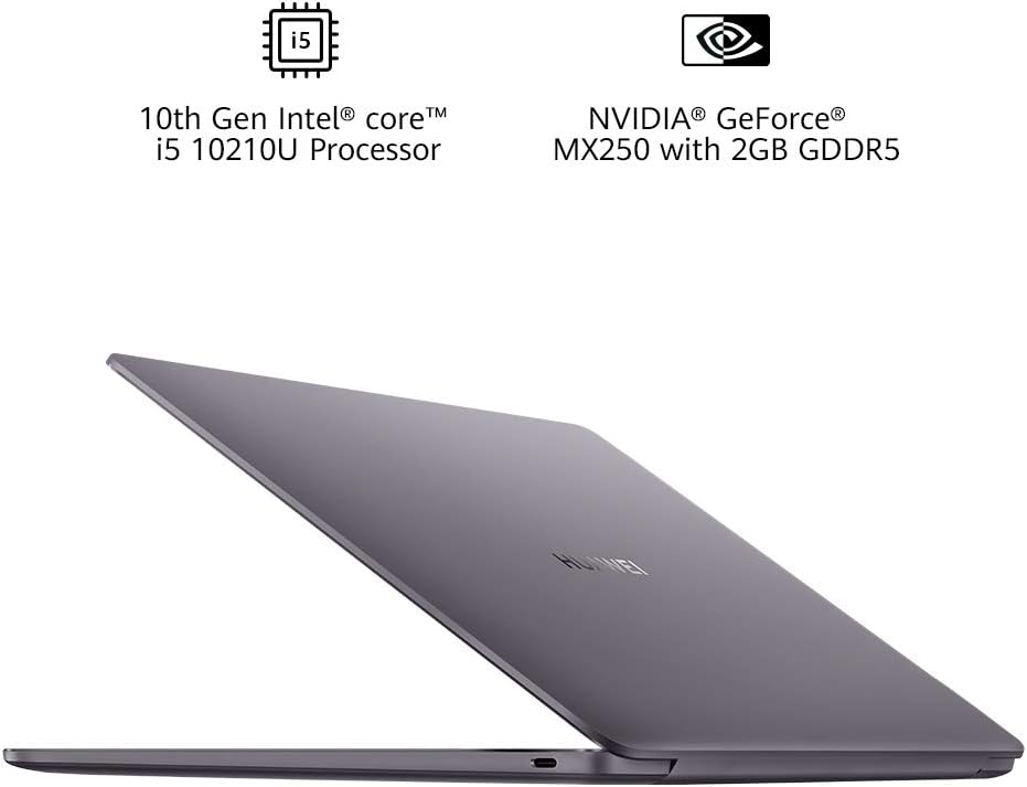 HUAWEI MateBook 13 2020 - Ultra Laptop with 2K FullView Multi-touch Screen - 10th Gen Intel Core i7-10510U, 16GB RAM, 512GB SSD, NVIDIA GeForce MX250, Windows 10 Home, Space Grey