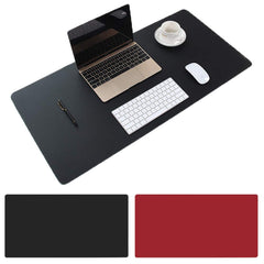 Large Desk Pad, Non Slip Pu Leather Mouse Pad Waterproof Protector, Dual Side Use Writing Mat For Office Home, 80Cm X 40Cm, Black&Red, Bonshine