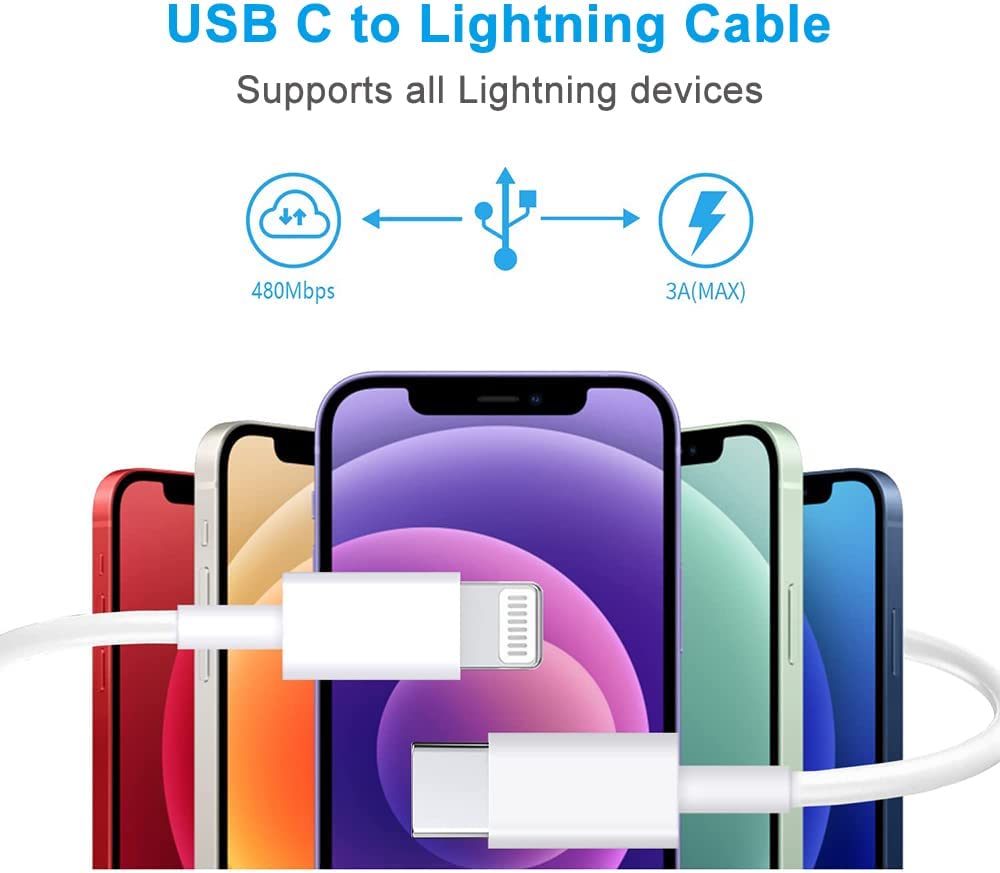 TORTOISE LOOK MFi Certified 20W USB C Fast Charger Plug Cable for iPhone 13 12 Pro Max/Mini/11/XS/XR/X/8 Plus/iPad