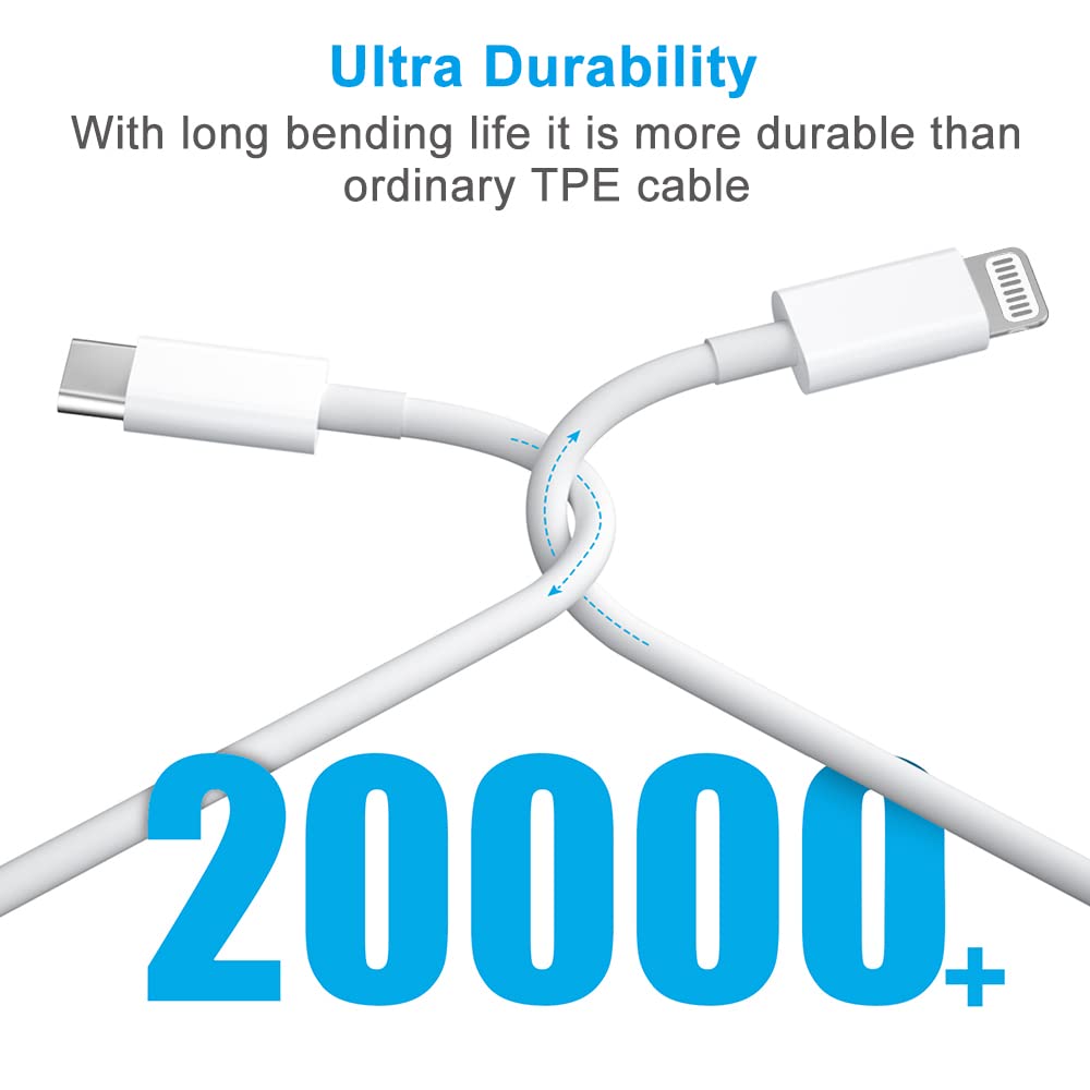 TORTOISE LOOK MFi Certified 20W USB C Fast Charger Plug Cable for iPhone 13 12 Pro Max/Mini/11/XS/XR/X/8 Plus/iPad