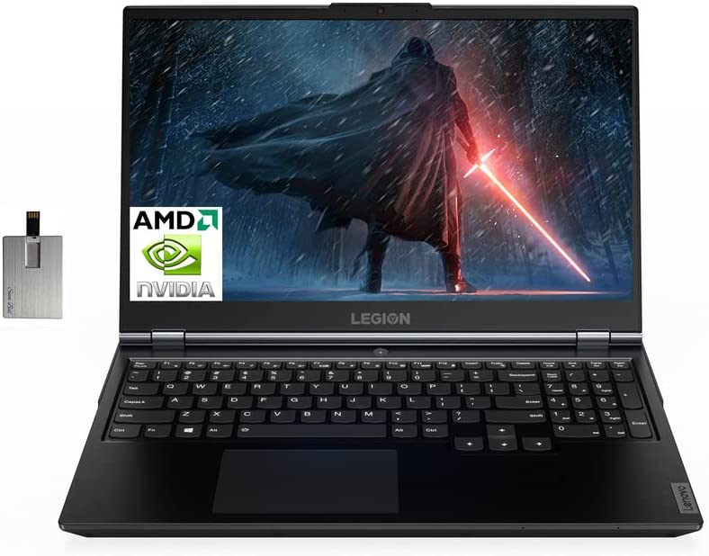 Lenovo 2022 Legion 5 Gaming 15.6" 120Hz FHD Laptop, AMD R5-4600H Processor(> i7-1065G7), 8GB RAM, 1TB HDD + 256GB SSD, Backlit Keyboard, GeForce RTX 1650Ti, Win 10, Black, 32GB SnowBell USB Card