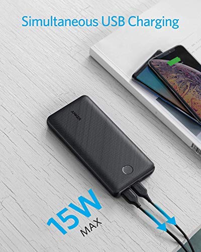 Anker Power Bank, PowerCore Essential 20000mAh Portable Charger with PowerIQ Technology and USB-C (Input Only), High-Capacity External Battery Pack Compatible with iPhone, Samsung, iPad, and More.