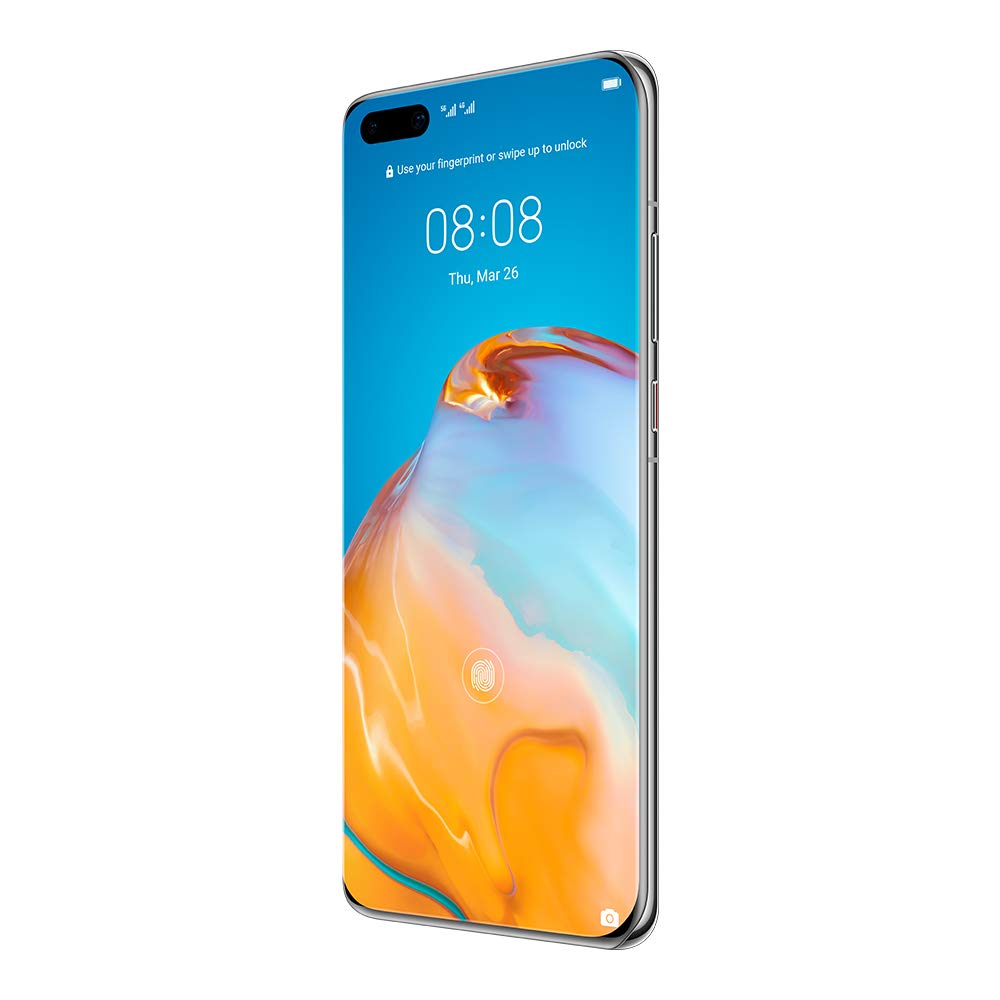 Huawei P40 Pro (5G) ELS-NX9 Dual/Hybrid-SIM 256GB Factory Unlocked Smartphone - International Version (Silver Frost)