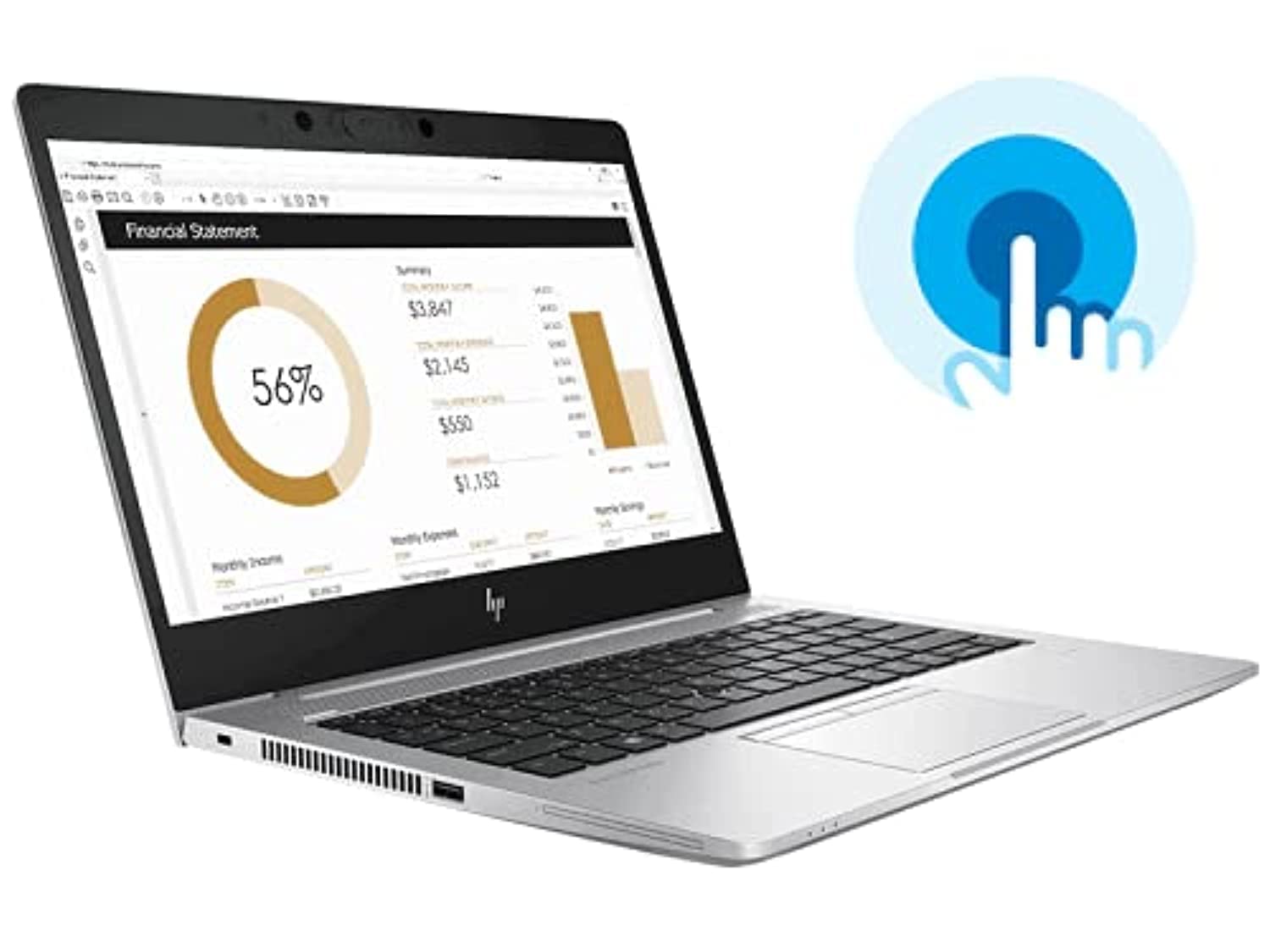 HP EliteBook 840 G6 Business Laptop, Intel Core i5-8365U CPU, 16GB DDR4 RAM, 256GB SSD Hard, 14 inch Touchscreen Display, Windows 10 Pro (Renewed) with 15 Days of IT-SIZER Golden Warranty