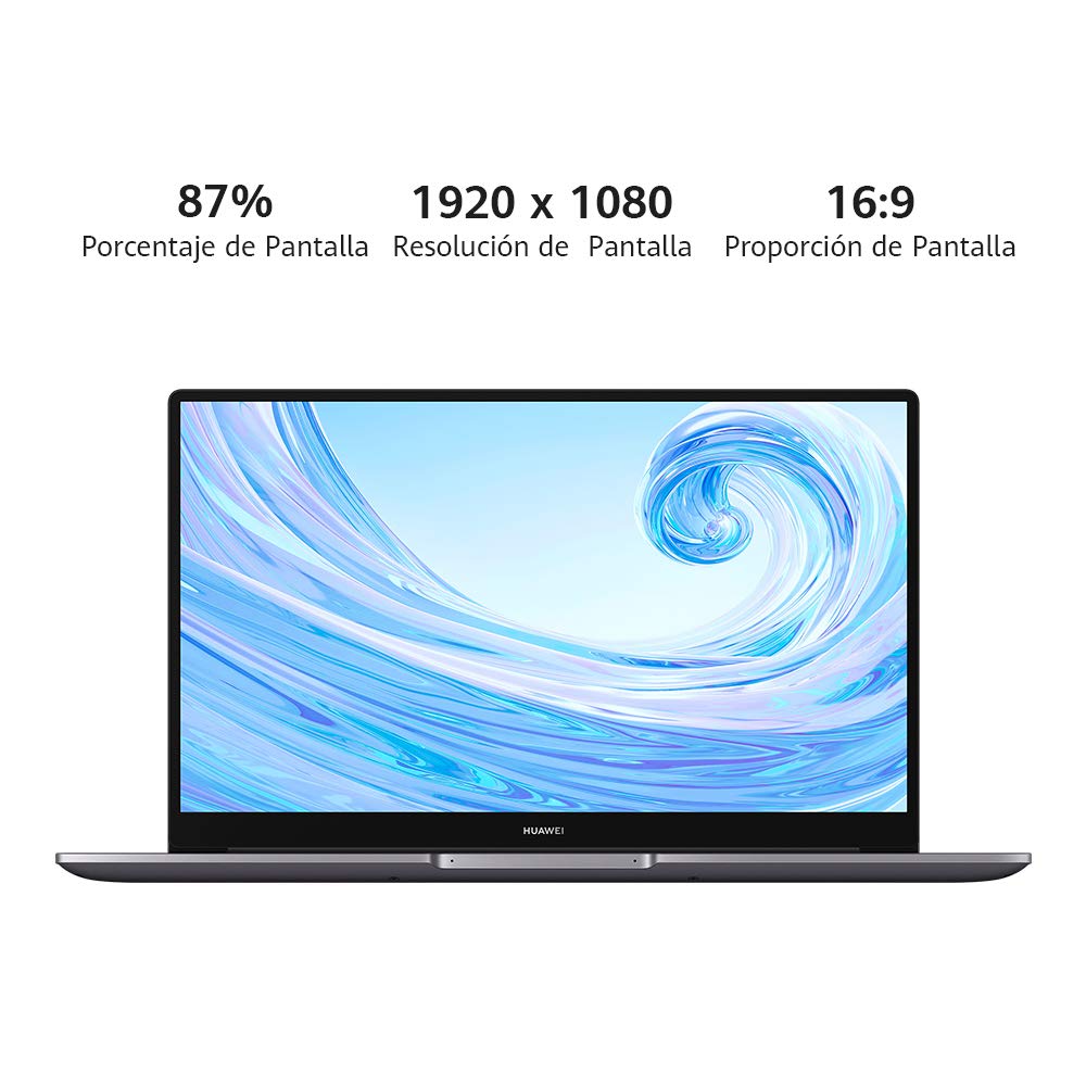 HUAWEI MateBook D 15 Laptop, Full View 1080P FHD Ultrabook PC- (Intel Core i5-1135G7, Multi-screen Collaboration, Fingerprint Reader, 8GB RAM, 512GB SSD, Windows 10 Home), Gray, BohrD-WDH9D, 53011WGC