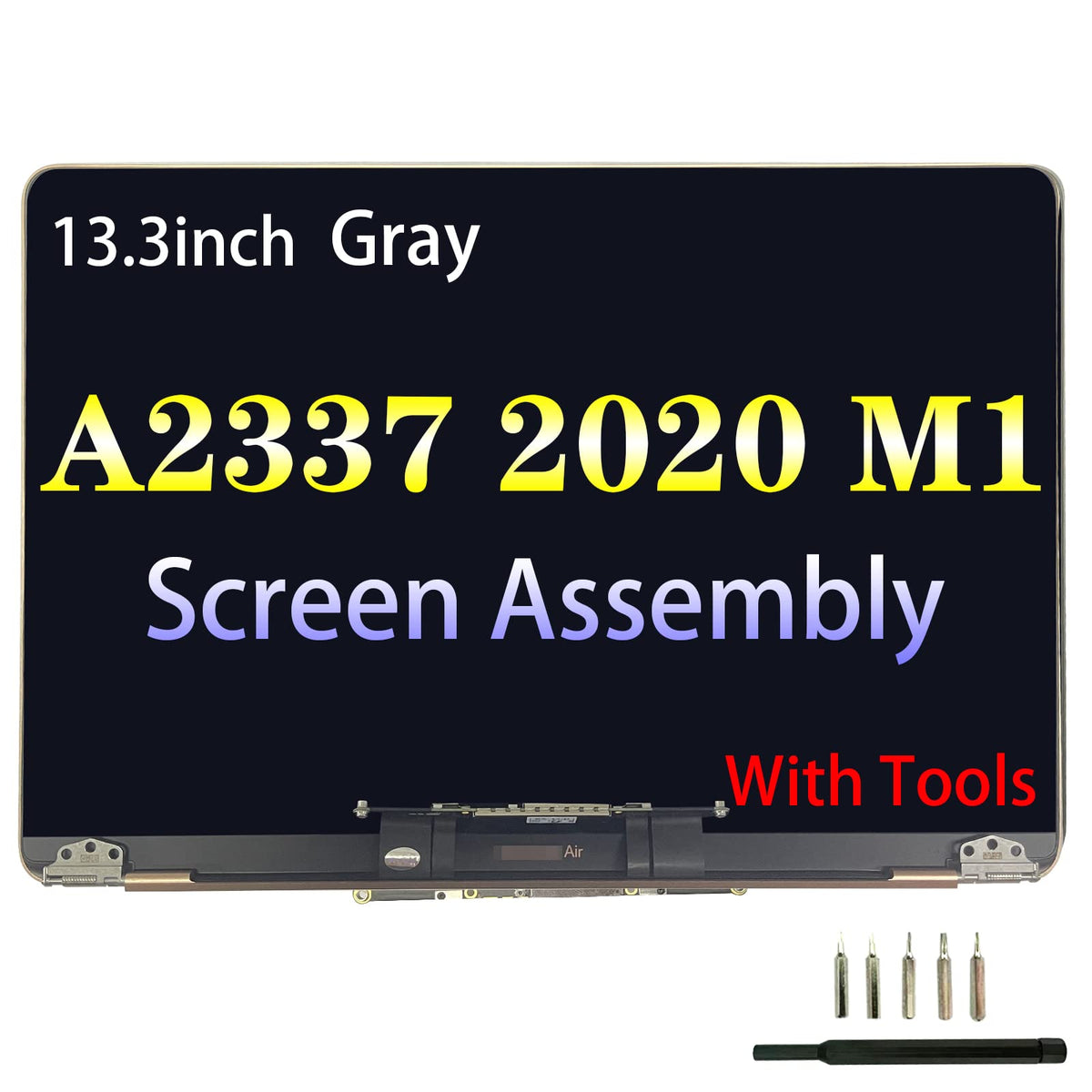 Areiliya Screen Replacement for MacBook Air 13.3" A2337 2020 Year EMC 3598 Retina Full LCD Display Assembly 2560x1600 (Gray)